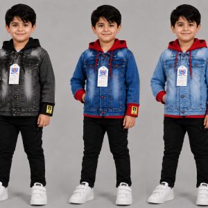 Baby Unisex Jacket with Colored Fleece Arm, Hudd & Bottom