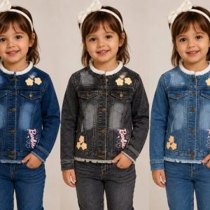 Baby Girl Jacket with White Furr Ban