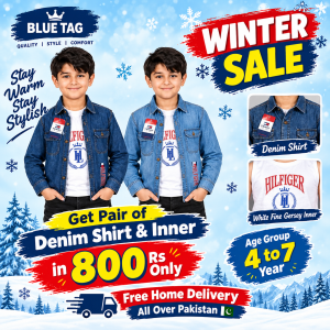 "Winter Offer- Denim Shirt with Cotton Jersey Inner"