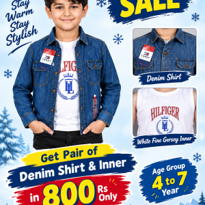 "Winter Offer- Denim Shirt with Cotton Jersey Inner"